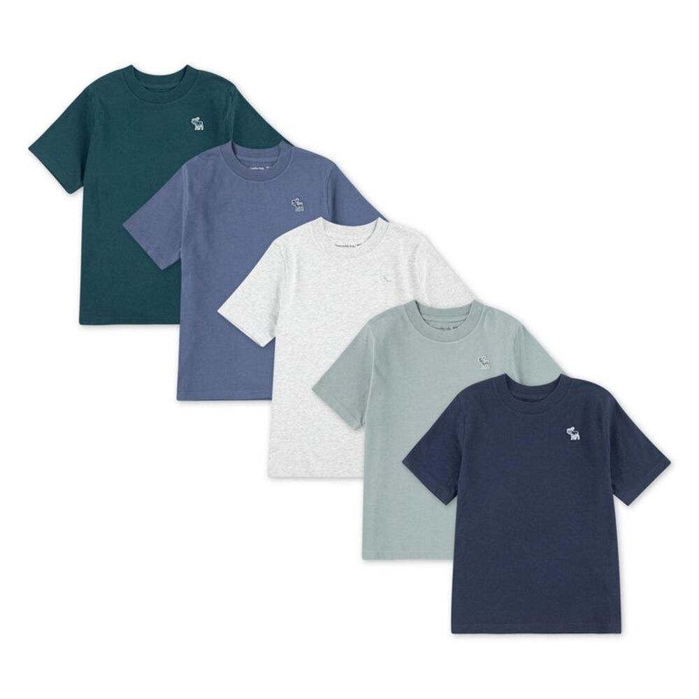 Abercrombie & Fitch Childrens/Kids Logo T-Shirt (Pack of 5) / Blue